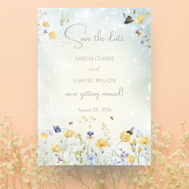 Wildflower Meadow Wedding Save the date Card (Creator Uploaded)