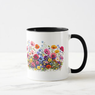 Wildflower Meadow with natural watercolor blooms Mug