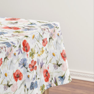 WIldflower Meadow With Poppies Tablecloth