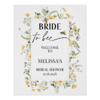 Wildflower Meant To Bee Bridal Shower Welcome Sign