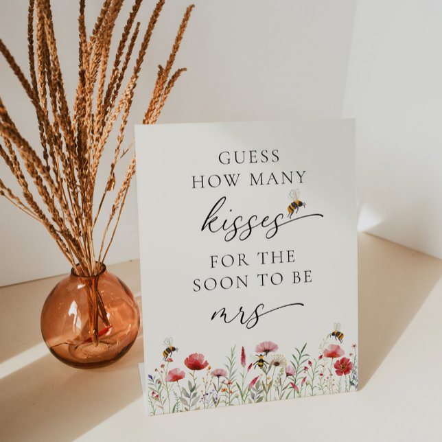 Wildflower Meant To Bee How Many Kisses Pedestal Sign (Creator Uploaded)