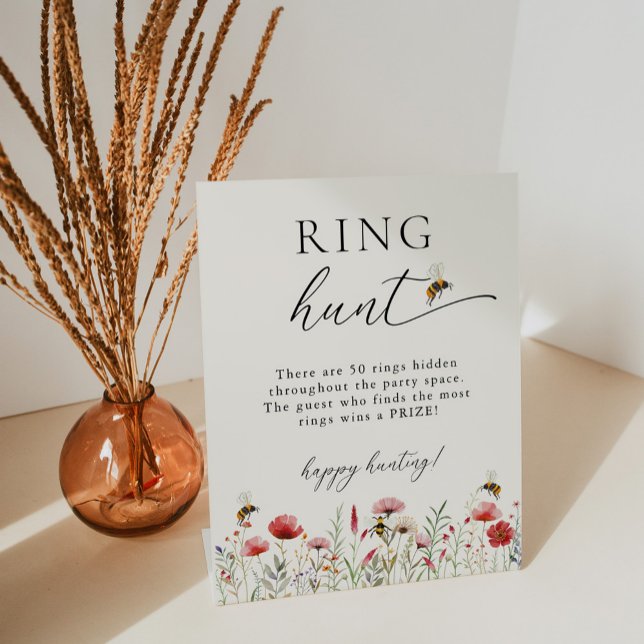 Wildflower Meant To Bee Ring Hunt Bridal Shower Pedestal Sign (Creator Uploaded)