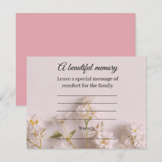 Wildflower memorial message card