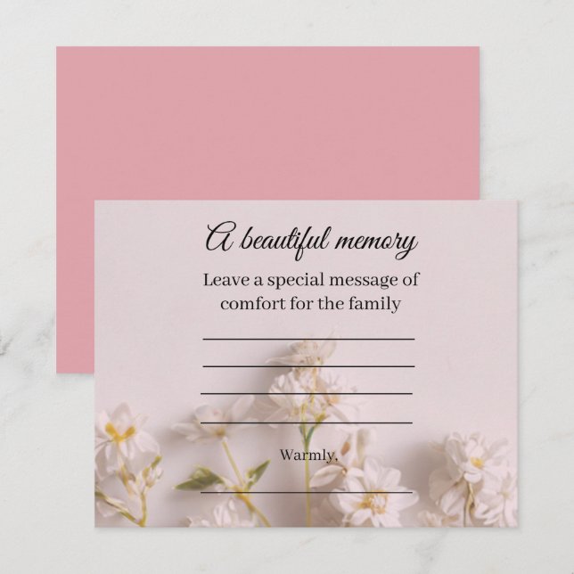 Wildflower memorial message card (Front/Back)