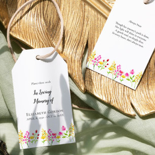 Wildflower Memorial Seed Packets Funeral Favour Gift Tags
