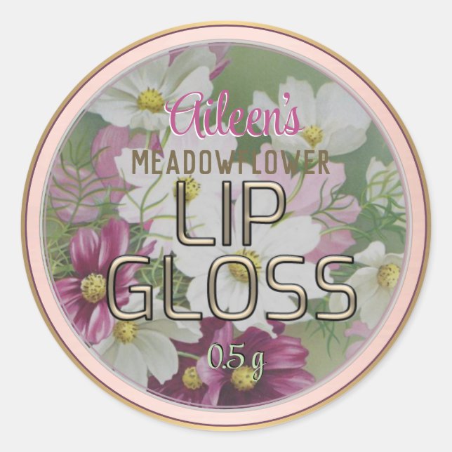 Wildflower Metallic Gold Lip Balm Label Rose Gold  (Front)