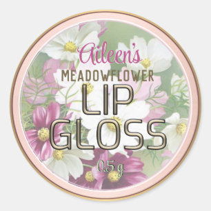 Wildflower Metallic Gold Lip Balm Label Rose Gold 