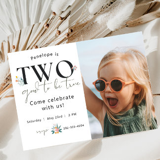 Wildflower Milestone Birthday |TWO good to be true Invitation