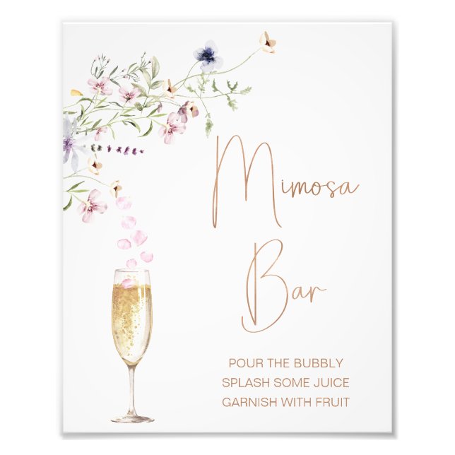 Wildflower Mimosa Bar Bridal Shower Sign (Front)