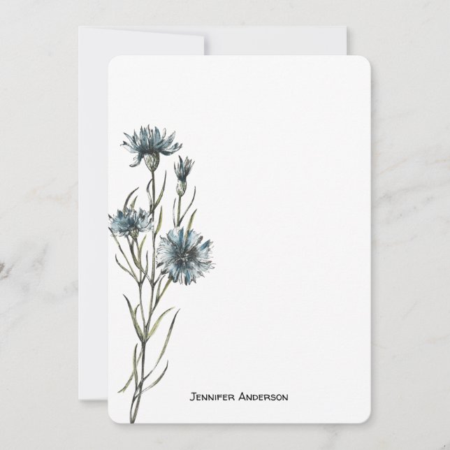 Wildflower Modern Botanical Greenery Personalised Card (Front)