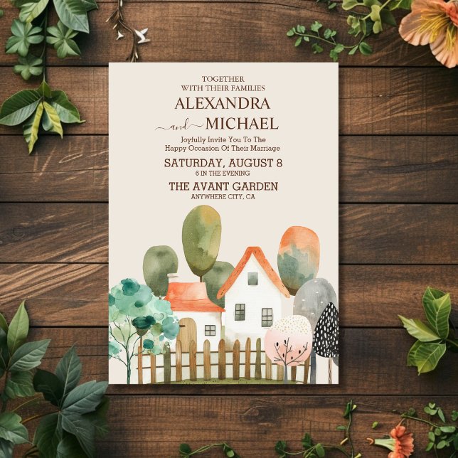 Wildflower Modern Rustic Country Wedding Invitation (Creator Uploaded)