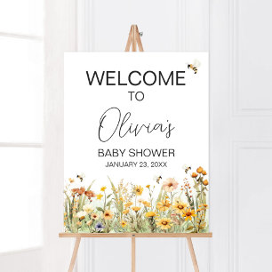 Wildflower Mommy to Bee Baby Shower Welcome Poster