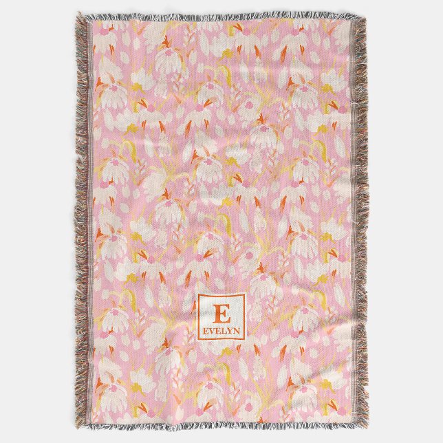 Wildflower Monogram Name Throw Blanket (Creator Uploaded)