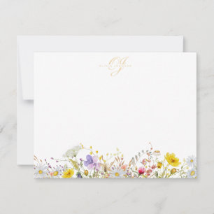 Wildflower Monogram Note Card