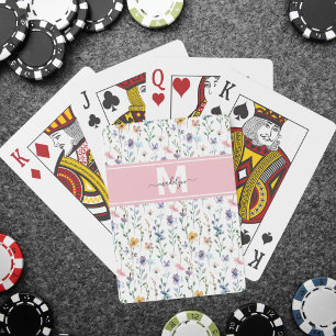Wildflower Monogram Playing Cards