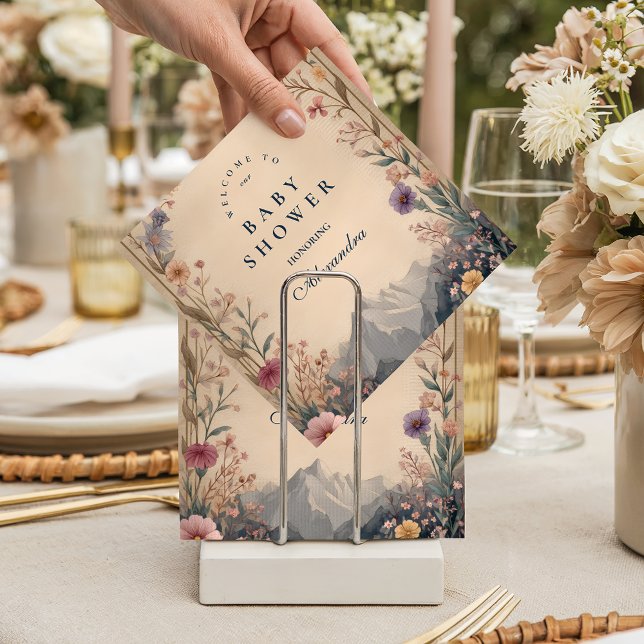 Wildflower Mountain Baby Shower Napkin (Creator Uploaded)