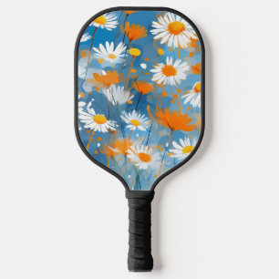 Wildflower Movement in Soft Blue Wash Pickleball Paddle