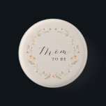 Wildflower Mum To Be Floral Baby Shower  3 Cm Round Badge<br><div class="desc">Are you looking for a unique way to show your support for the mother of your child at her upcoming baby shower? Look no further than our wildflower mum to be floral baby shower button! This fun and colourful button features a brightly coloured wildflower in bloom, making it the perfect...</div>