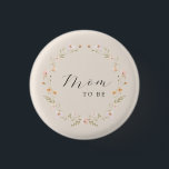 Wildflower Mum To Be Floral Baby Shower  3 Cm Round Badge<br><div class="desc">Are you looking for a unique way to show your support for the mother of your child at her upcoming baby shower? Look no further than our wildflower mum to be floral baby shower button! This fun and colourful button features a brightly coloured wildflower in bloom, making it the perfect...</div>