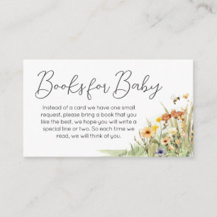 Wildflower Mummy to Bee Baby Shower Books for Baby Enclosure Card