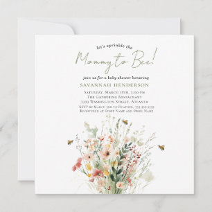 Wildflower Mummy to Bee Sprinkle Baby Shower Invitation