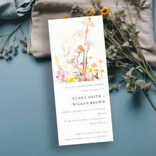 Wildflower Mushroom Fall Botanical Couples Shower Invitation