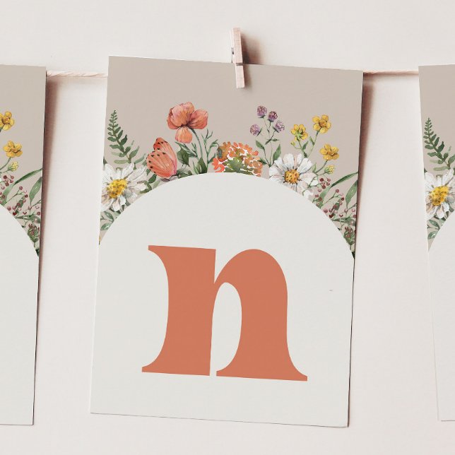 Wildflower "N" High Chair Bunting Banner Card (Creator Uploaded)