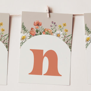 Wildflower "N" High Chair Bunting Banner Card