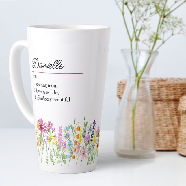 Wildflower Name Definition Pretty Wild Flower Latte Mug (Creator Uploaded)
