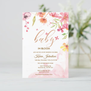 Wildflower Natural Bloom Frame Invite Baby Shower