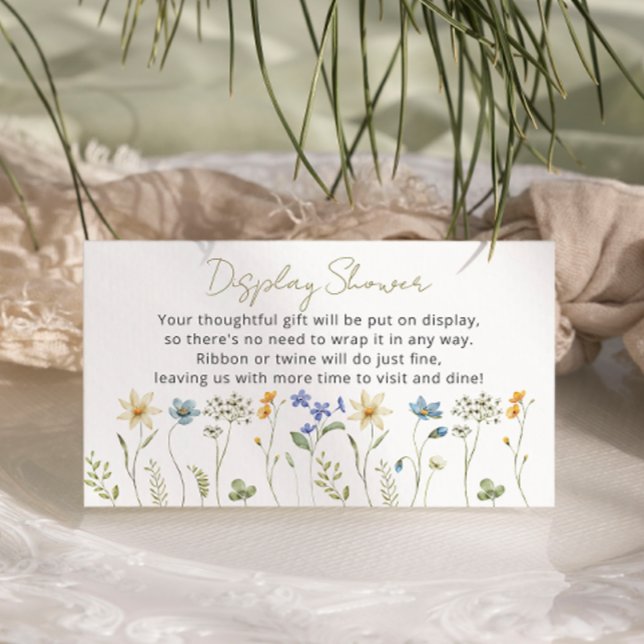 Wildflower Neutral Baby Shower Display Shower Enclosure Card (Creator Uploaded)
