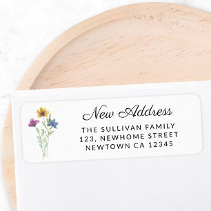 Wildflower New Address Return Address Label