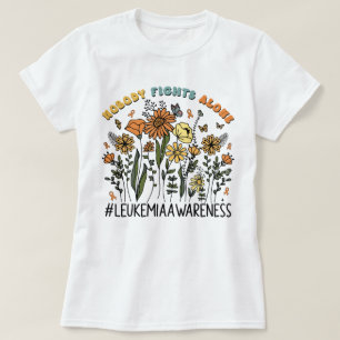 Wildflower Nobody Fights Alone Leukaemia Awareness T-Shirt