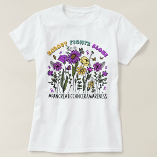 Wildflower Nobody Fights Alone Pancreatic Cancer T-Shirt