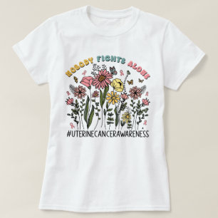 Wildflower Nobody Fights Alone Uterine Cancer T-Shirt