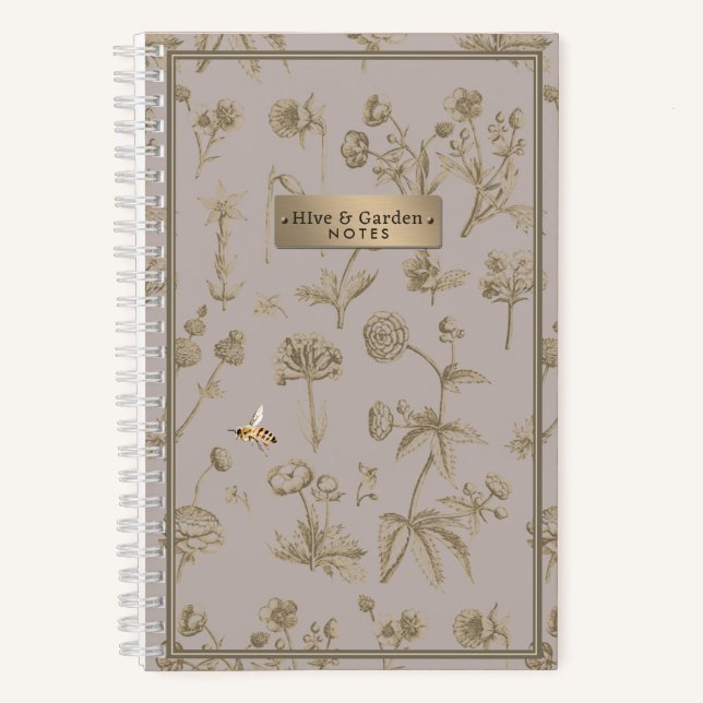 Wildflower Notebook Little Bee Beekeeper Gardeners (Front)