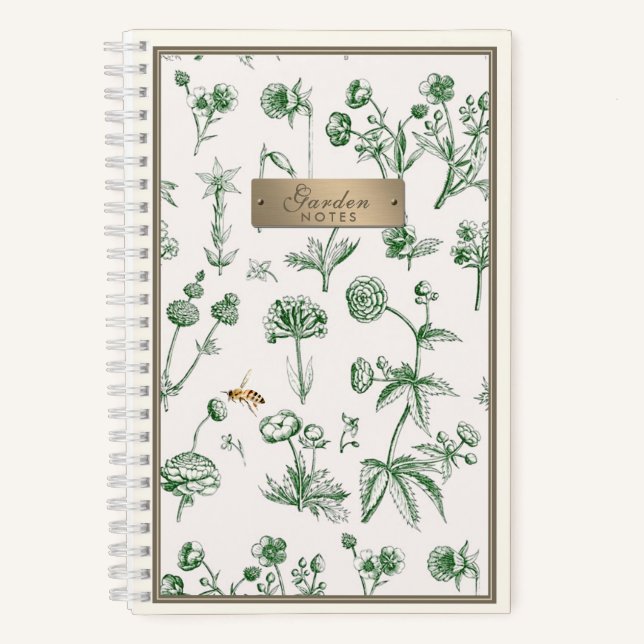 Wildflower Notebook Little Bee Beekeeper Gardeners (Front)