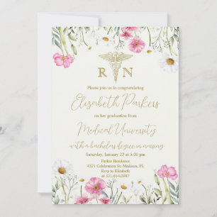 Wildflower Nursing Graduation Party RN Invitation
