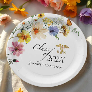 Wildflower Nursing School Class of Graduation Paper Plate
