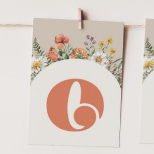 Wildflower "O" High Chair Bunting Banner Card