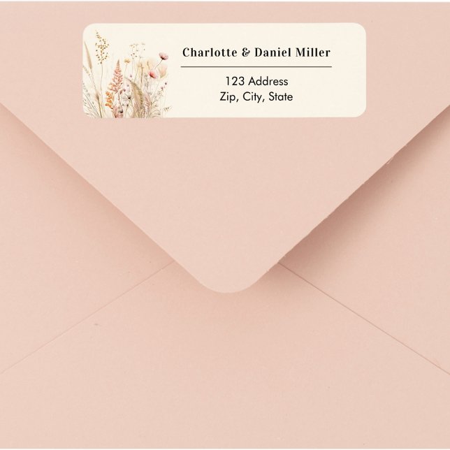 Wildflower off-white pink return address return address label (Creator Uploaded)