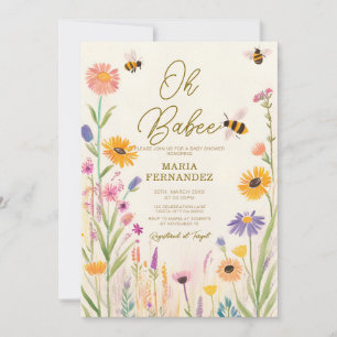 Wildflower Oh Babee Mummy to Bee Baby Shower Invitation