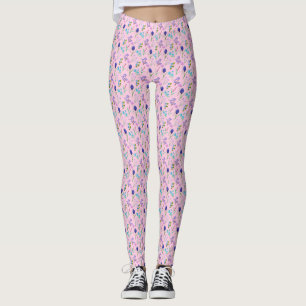 Wildflower on pink print All-Over-Print Leggings