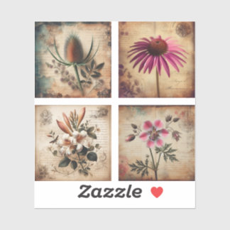 Wildflower on vintage distressed background