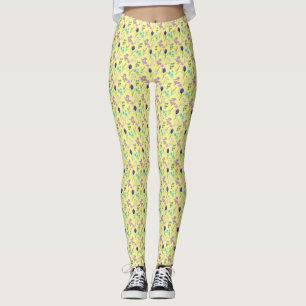 Wildflower on yellow print All-Over-Print Leggings