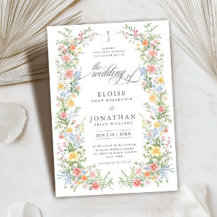 Wildflower Ornate Spring Garden Floral Wedding    Invitation