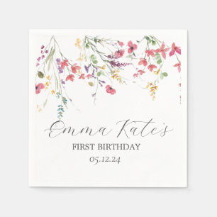 Wildflower paper napkins, modern napkins