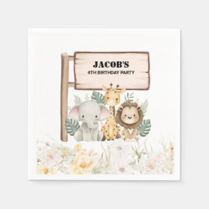 Wildflower Party Animal Birthday Party Napkin