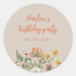 Wildflower Party Calendar Sticker