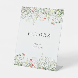 Wildflower Party Favours Pedestal Sign